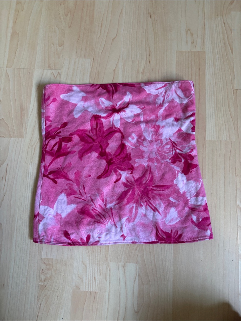Hollister Pink Floral/Hot Pink Flip Tube Top